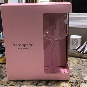 Kate Spade Pink Polka Dot Wine Glass